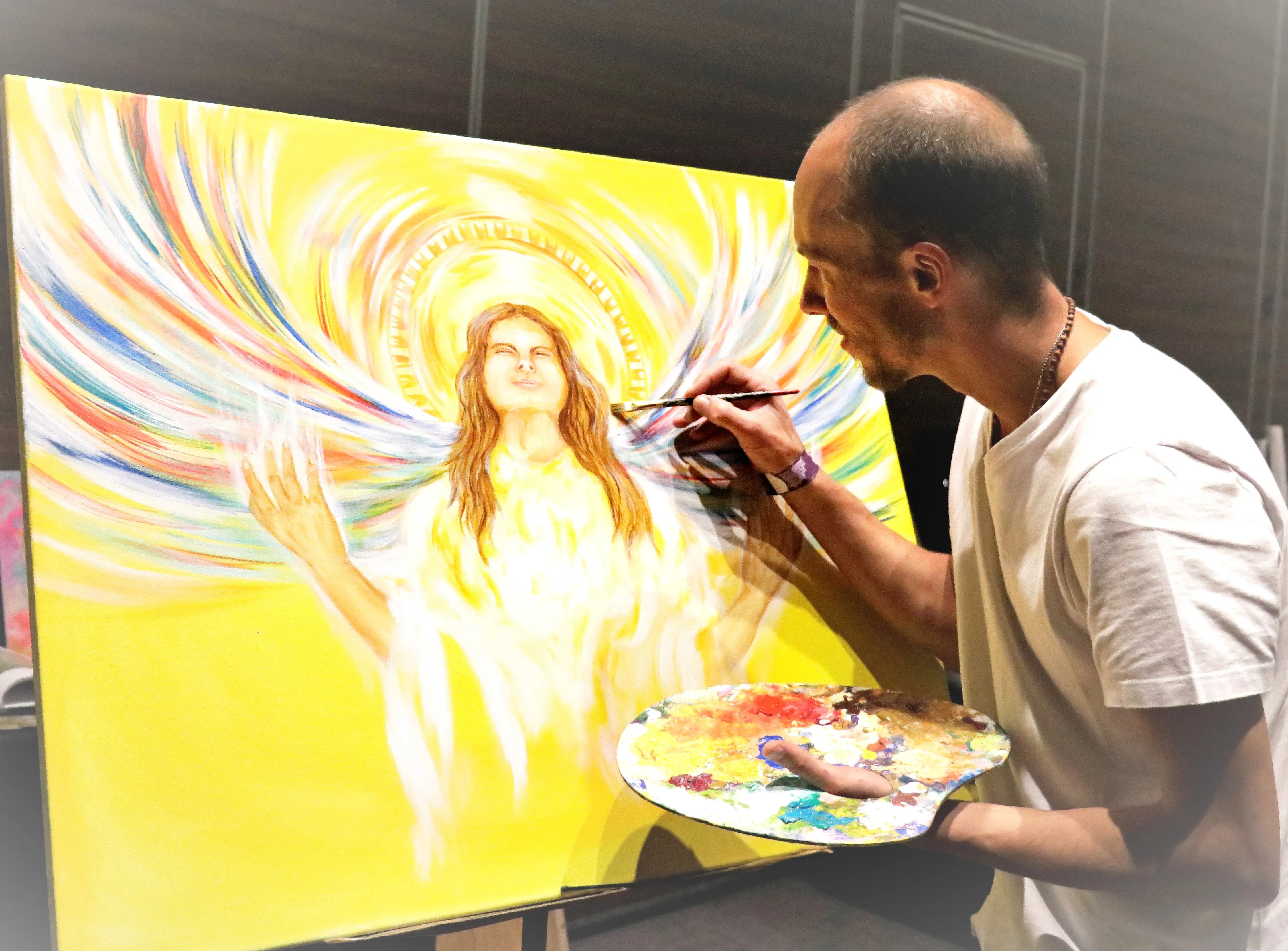 Audience at live painting show