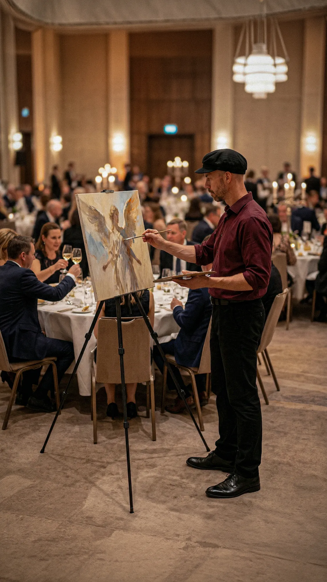 Live painting at institutional gala