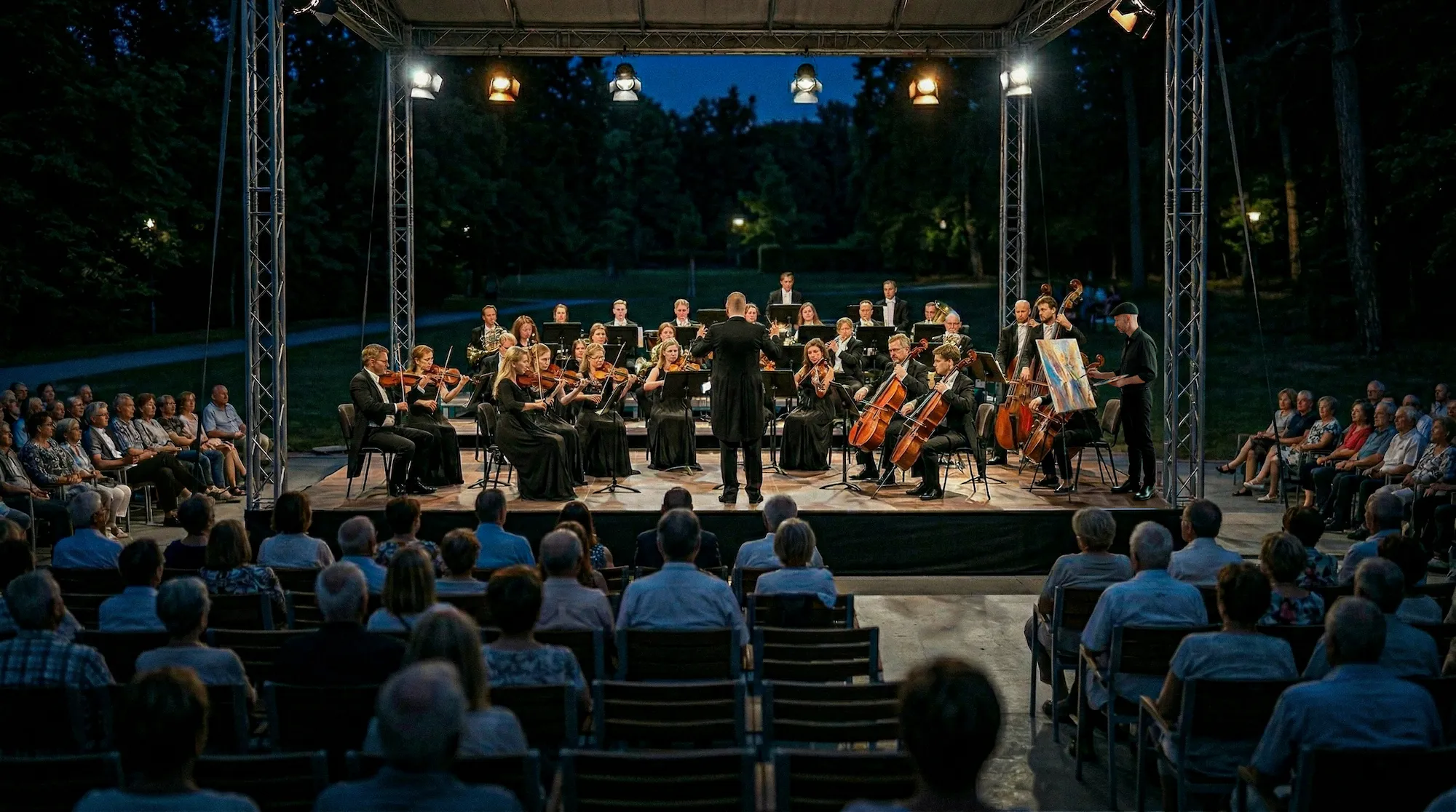 Live painting at symphonic concert