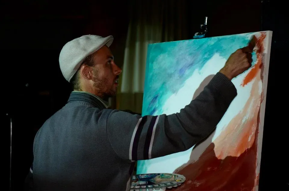 Artist during live painting show